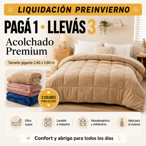 【COMPRÁ 1 Y LLEVATE 3】 MellowSoft™ Acolchado Premium de Algodón Turco – Confort de Hotel 5 Estrellas